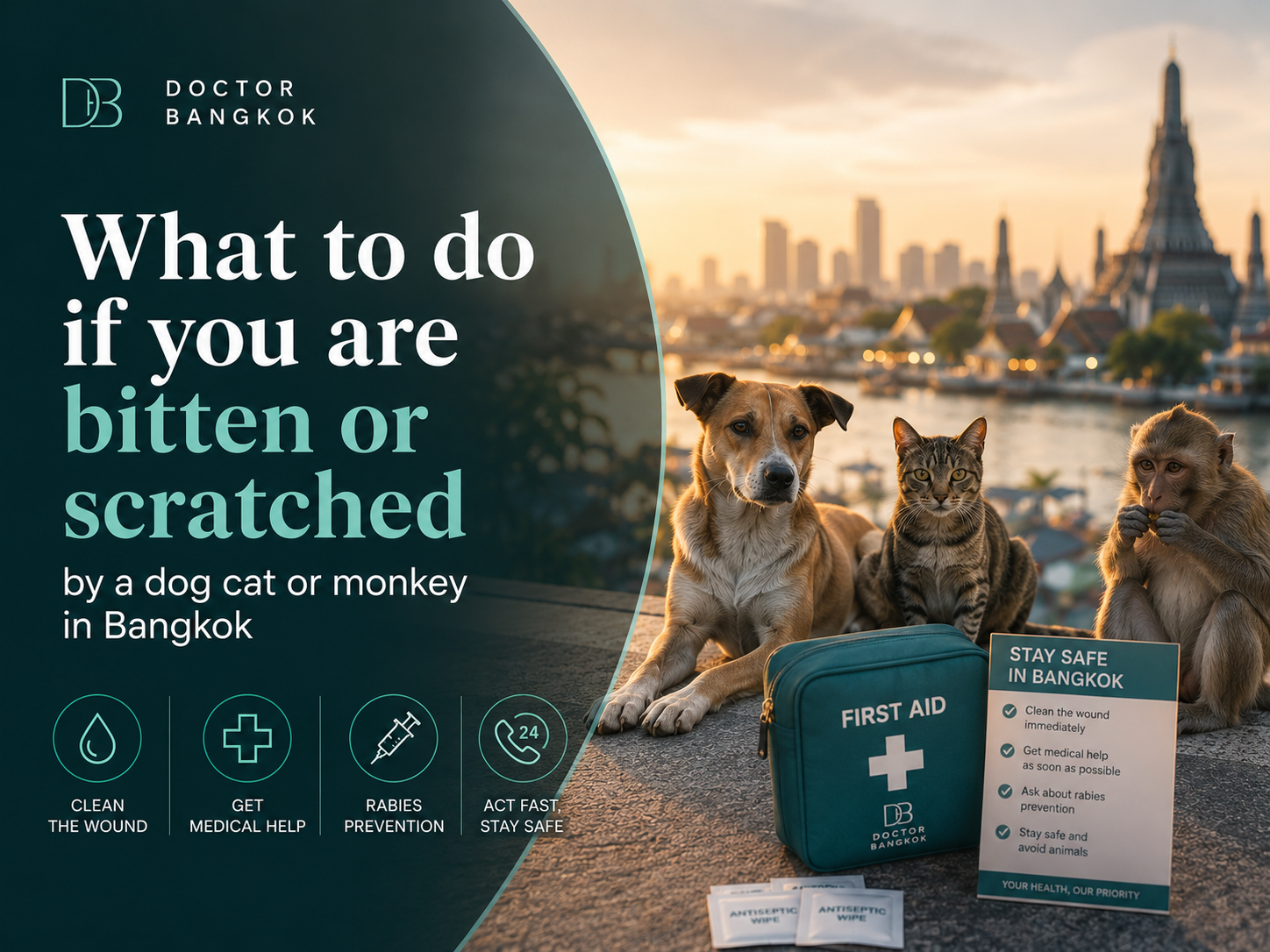 What to do if you are bitten or scratched by a dog cat or monkey in Bangkok