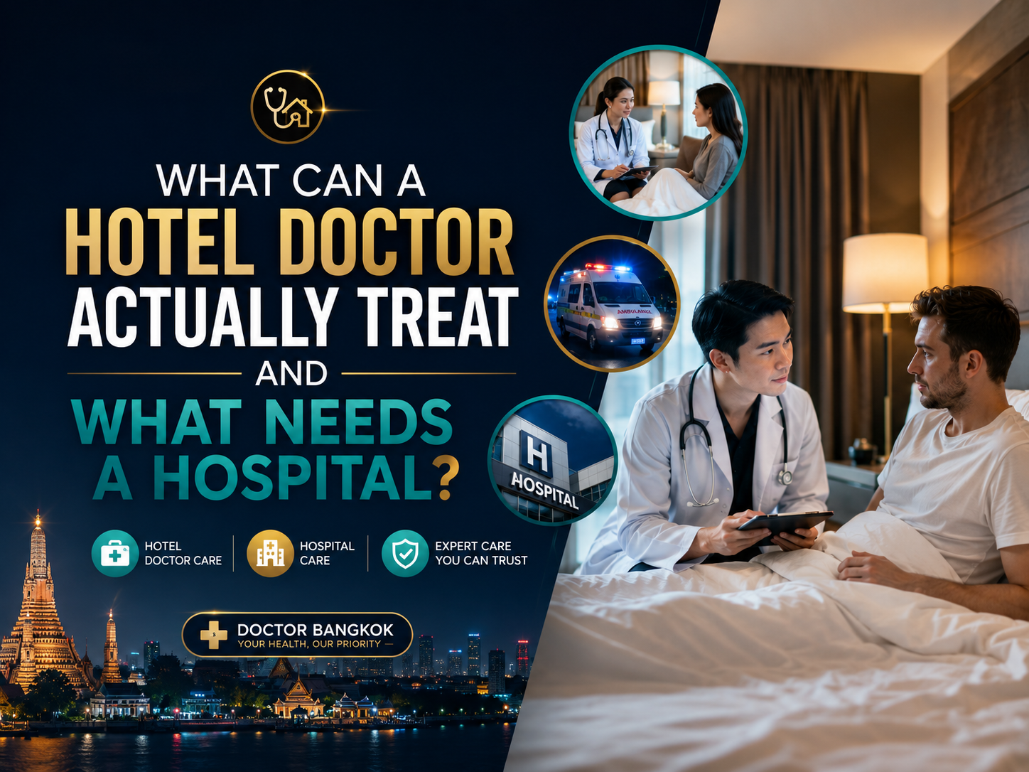 What can a hotel doctor actually treat and what needs a hospital?